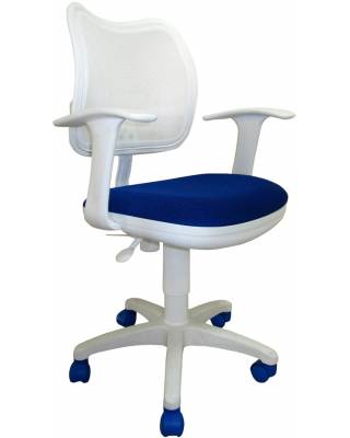 Кресло бюрократ CH-W797 AXSN (Синее с белой спинкой)