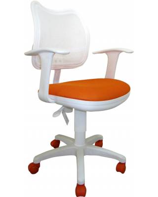Кресло бюрократ CH-W797 AXSN (Оранжевое с белой спинкой)