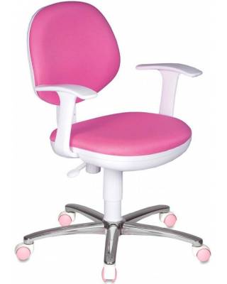 Кресло бюрократ CH-W356 AXSN (розовое, крестовина хром)