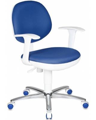 Кресло бюрократ CH-W356 AXSN (синее, крестовина хром)