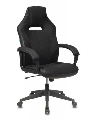 Кресло игровое геймерское Бюрократ VIKING 3 AERO BLACK EDITION черный искусст.кожа/ткань главное фото