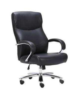 Кресло офисное  PREMIUM "Total HD-006", НАГРУЗКА до 180 кг, экокожа, хром, черное, 531933