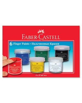 Краски для рисования пальцами Faber-Castell 160402 25мл 6цв. карт.коробка