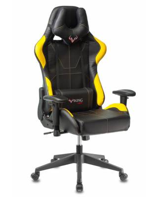 Кресло игровое геймерское Бюрократ VIKING 5 AERO YELLOW черный/желтый искусственная кожа главное фото