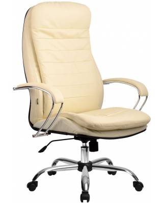 Кресло руководителя LK-3 (Светло-бежевая перфорированная натуральная кожа) №720
