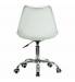 Кресло стул  "Eames MG-310 CH", хром, пластик белый, ткань серая, 532924. Фото товара с разных ракурсов.