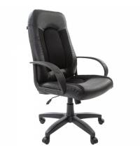 Кресло офисное  "Strike EX-525", экокожа черная, ткань черная, TW, 531381