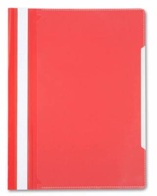 Папка-скоросшиватель Бюрократ -PS20RED A4 прозрач.верх.лист пластик красный