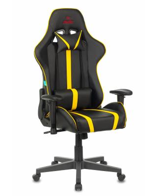 Кресло игровое геймерское Бюрократ VIKING ZOMBIE A4 YEL черный/желтый искусственная кожа