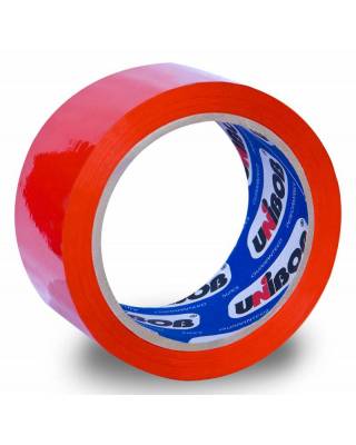 Клейкая лента упаковочная Unibob 600 41155 красная шир.48мм дл.66м 45мкр