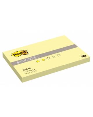 Блок самоклеящийся бумажный 3M Post-it Basic 655R-BY 7100020768 76x127мм 100лист. желтый канареечный