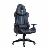 Кресло компьютерное  "GT Carbon GM-120", две подушки, экокожа, черное/синее, 531930