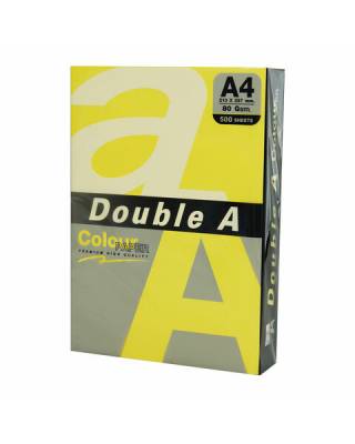 Бумага цветная DOUBLE A, А4, 80г/м2, 500 л, интенсив, желтая, ш/к 31972