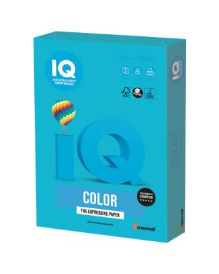 Бумага цветная IQ color, А4, 120 г/м2, 250 л., интенсив, светло-синяя, AB48