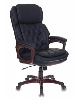 Кресло бюрократ T-9918 (черная кожа)