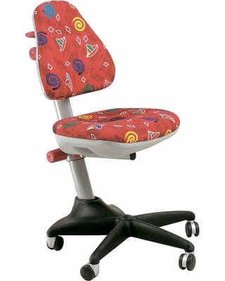 Детское кресло бюрократ KD-2 ("Кораблики" на красном фоне)