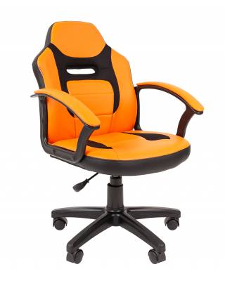 Кресло chairman 110 Kids (Ткань-экокожа черно-оранжевый)