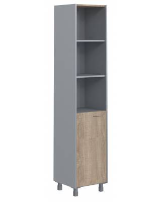 Шкаф колонка с глухой малой дверью OHC 45.5 Дуб Сонома светлый/Металлик