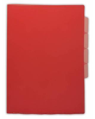 Папка-уголок Бюрократ -E366RED 5 уровн. A4 пластик 0.15мм красный