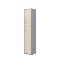 Шкаф колонка с глухой малой и средней дверьми СУ-1.8(R) Клен/Металлик 406*365*1975 