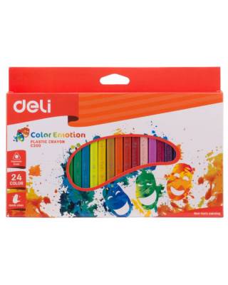 Восковые мелки Deli EC20020 Color Emotion трехгранные 24цв. картон.кор./европод.