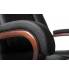 Кресло руководителя Бюрократ T-9925WALNUT/BLACK черный кожа крестовина дерево. Фото товара с разных ракурсов.