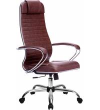 Эргономичное кресло руководителя Метта комплект 6 коричневая перфорированная кожа
