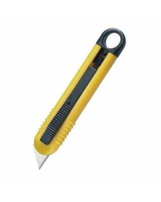 Нож канцелярский Alco 119 выдвижное лезвие металл желтый блистер