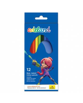 Карандаши цветные Adel ADELAND 211-2315-100 шестигранные d=3мм 12цв. 2 дизайна упаковки коробка/европод.