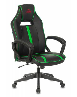 Кресло игровое геймерское Бюрократ VIKING ZOMBIE A3 GN черный/зеленый искусственная кожа