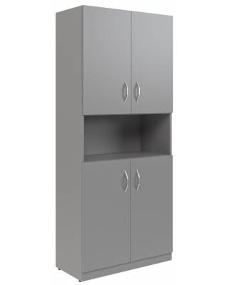 Шкаф с 2-мя комплектами глухих малых дверей SR-5W.4 Серый 770х375х1815 главное фото