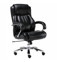 Кресло офисное  PREMIUM "Status HD-003", нагрузка до 250 кг, рециклированная кожа, хром, черное, 531821