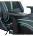 Кресло компьютерное  "GT Carbon GM-120", две подушки, экокожа, черное/зеленое, 531929. Фото товара с разных ракурсов.