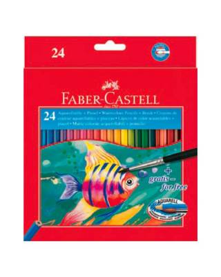 Карандаши цветные акварельные Faber-Castell Colour Pencils 114425 24цв. кисточка карт.кор.