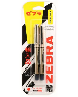 Ручка-роллер Zebra ZEB-ROLLER BE& AX7 0.7мм стреловидный пиш. наконечник черный/черный блистер (2шт)