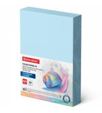 Бумага цветная BRAUBERG, А4, 80 г/м2, 500 л., пастель, голубая, для офисной техники,, 115218