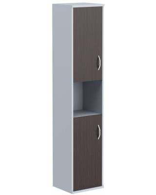 Шкаф колонка с комплектом глухих малых дверей СУ-1.5(R) Венге Магия/Металлик 406*365*1975