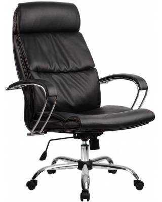 Кресло руководителя LK-15CH_№721 Черное (Натуральная перфорированная кожа)