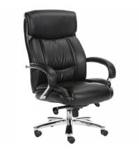 Кресло офисное  PREMIUM "Direct EX-580", хром, рециклированная кожа, черное, 531824