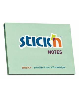 Блок самоклеящийся бумажный Stick`n 21153 76x101мм 100лист. 70г/м2 пастель зеленый