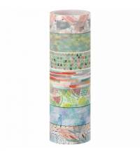 Клейкие WASHI-ленты для декора "Микс №1", 15 мм х 3 м, 7 цветов, рисовая бумага, ОСТРОВ СОКРОВИЩ, 661709