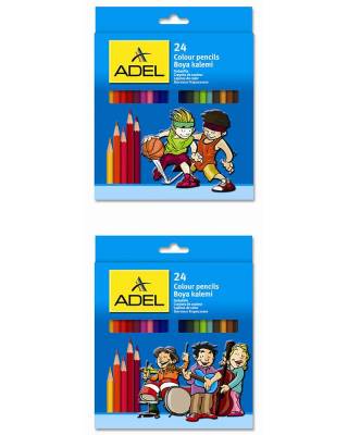 Карандаши цветные Adel Colour 211-2365-007 d=3мм 24цв. 2 дизайна упаковки коробка/европод.