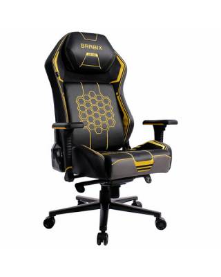 Кресло  PREMIUM "Tanos GM-180", мультиблок, 4D подлокотники, литой поролон, черное/желтое, 532953 главное фото