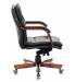 Кресло руководителя Бюрократ T-9927WALNUT-LOW/BL низкая спинка черный кожа крестовина дерево. Фото товара с разных ракурсов.