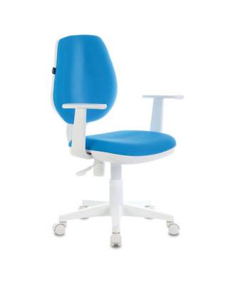 Кресло  "Fancy MG-201W", с подлокотниками, пластик белый, голубое, 532411, MG-201W_532411