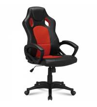 Кресло компьютерное  "Rider EX-544", экокожа черная/ткань красная, 531583