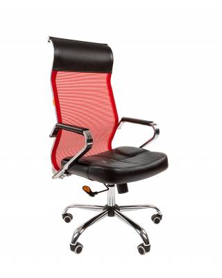 Офисное кресло Chairman 700 Россия экопремиум черный/сетка красная 5002 н.м.
