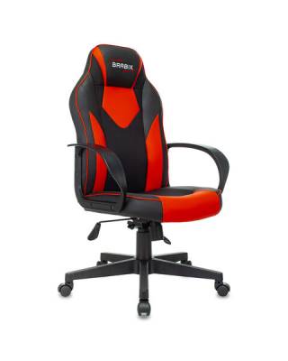 Кресло компьютерное  "Game GM-017", экокожа/ткань, черное/красное, 532642, GM-017_532642