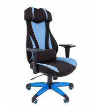 Игровое кресло Chairman Game 14 черное-голубое
