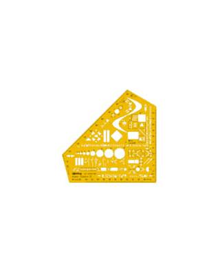 Шаблон электроинжинерный Rotring Studio S0238591 пластик 162x106x1мм желтый 1:1